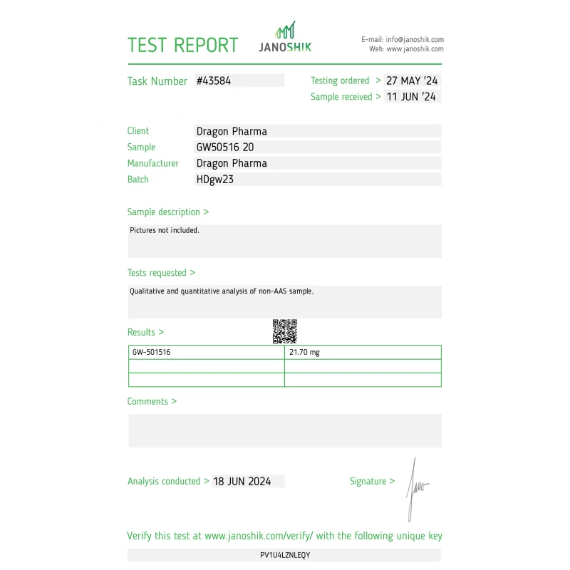 GW501516 - Cardarine by Dragon Pharma, Europe