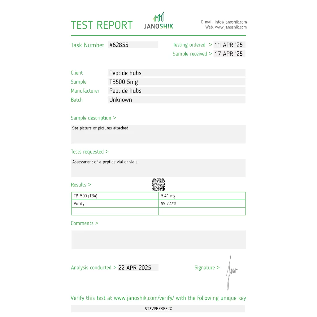 TB 500 5 mg - Thymosin Beta 4 by Peptide Hubs TB 500 5 mg - Thymosin Beta 4 by Peptide Hubs