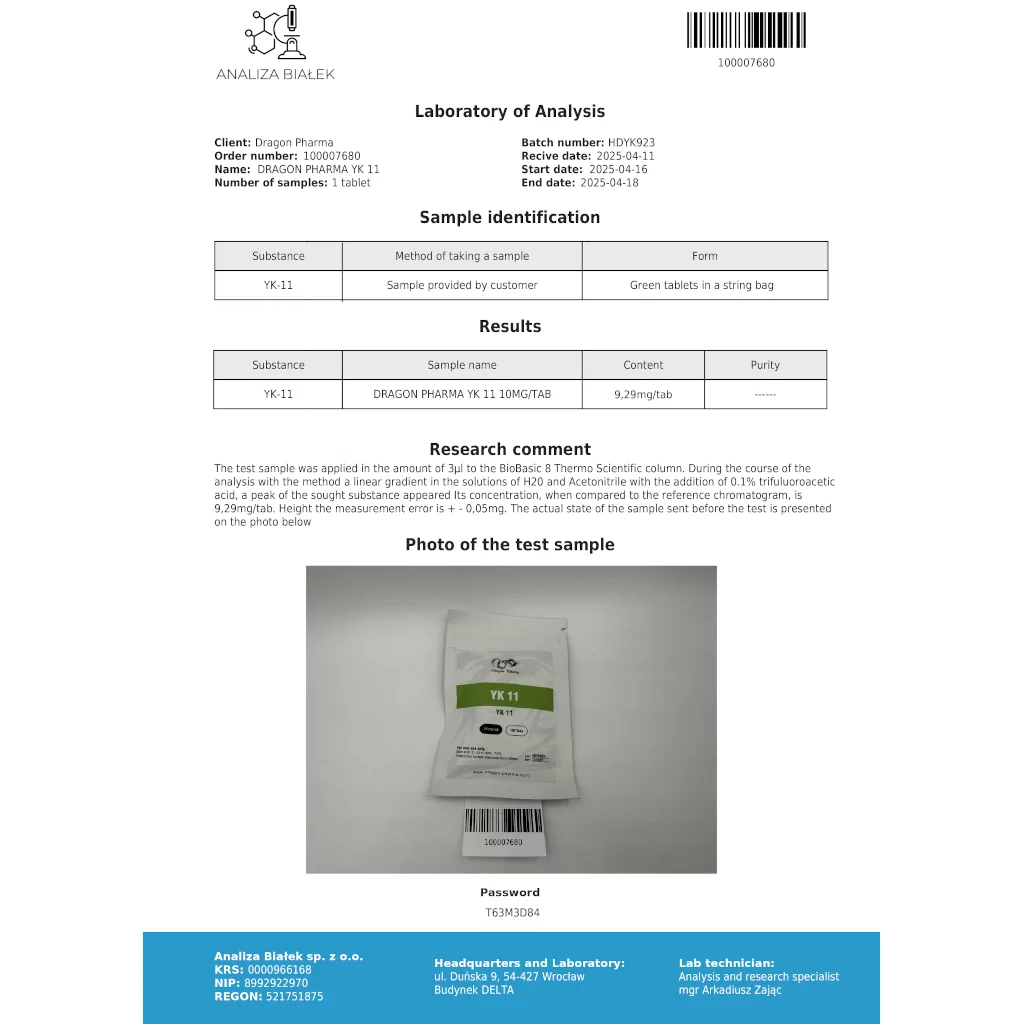 YK 11 - YK 11 by Dragon Pharma, Europe YK 11 - YK 11 by Dragon Pharma, Europe