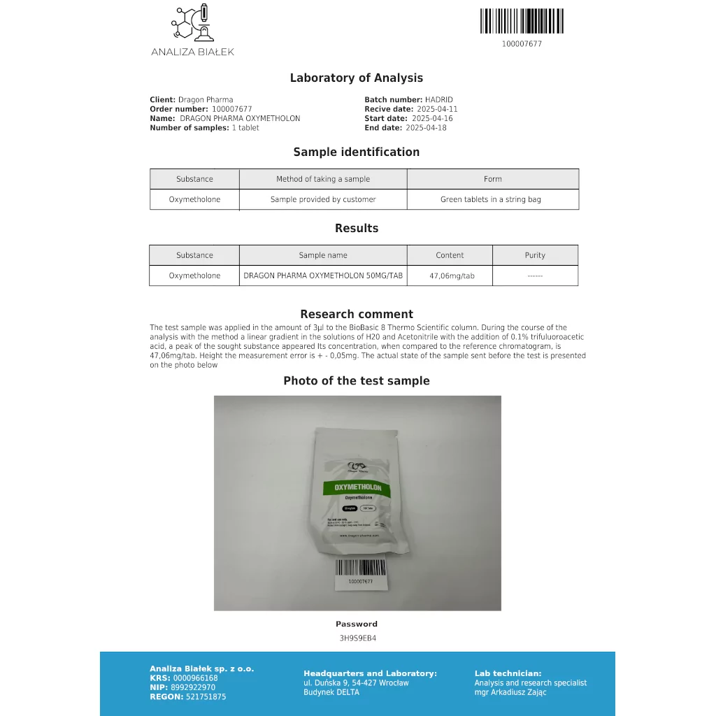 Oxymetholone 50 mg - Oxymetholone by Dragon Pharma, Europe