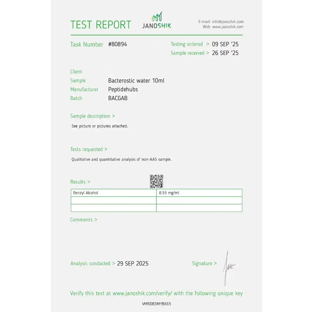 Bacteriostatic Water - Sterile Water by Peptide Hubs Bacteriostatic Water - Sterile Water by Peptide Hubs