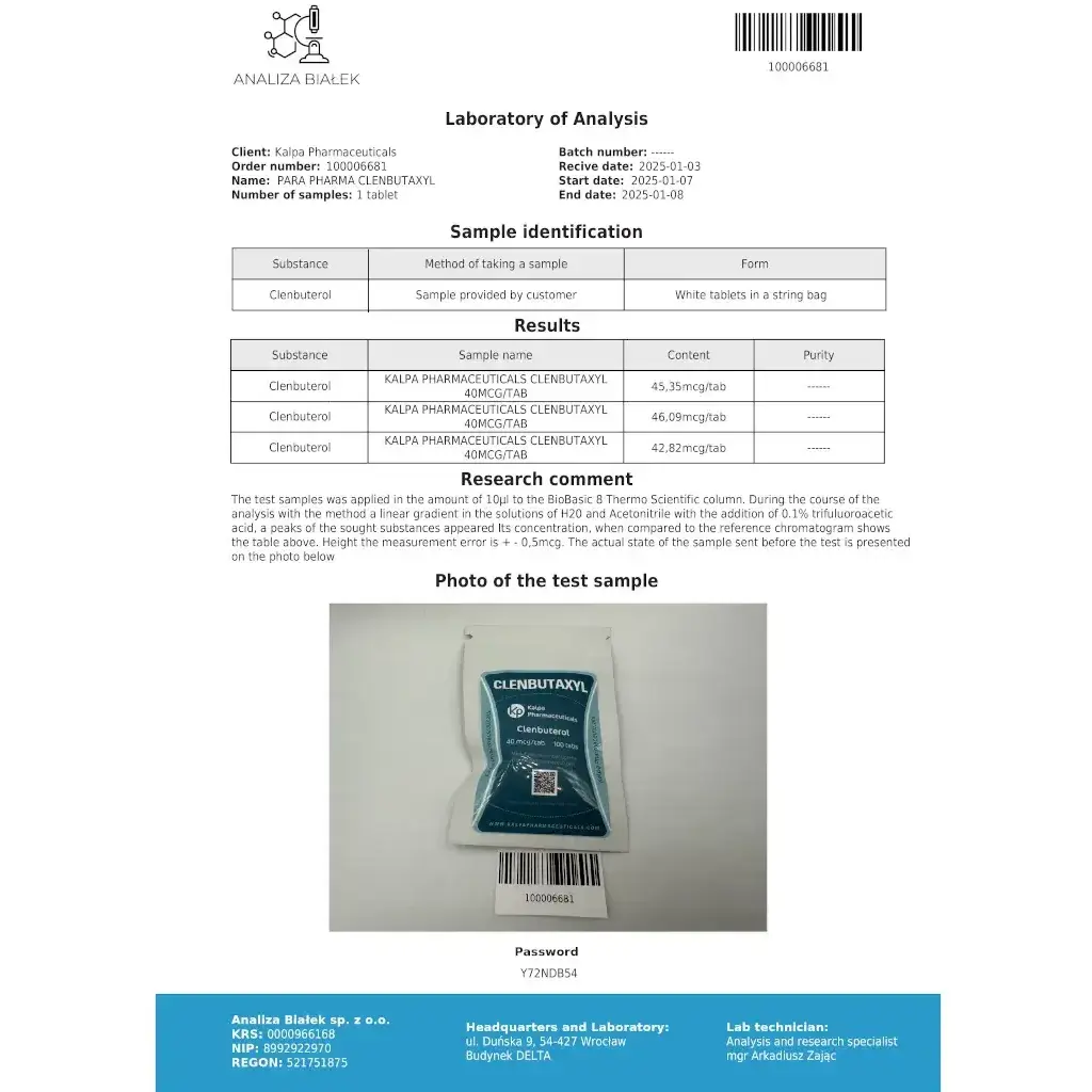 Clenbutaxyl 40 mcg - Clenbuterol by Kalpa Pharmaceuticals LTD, India Clenbutaxyl 40 mcg - Clenbuterol by Kalpa Pharmaceuticals LTD, India