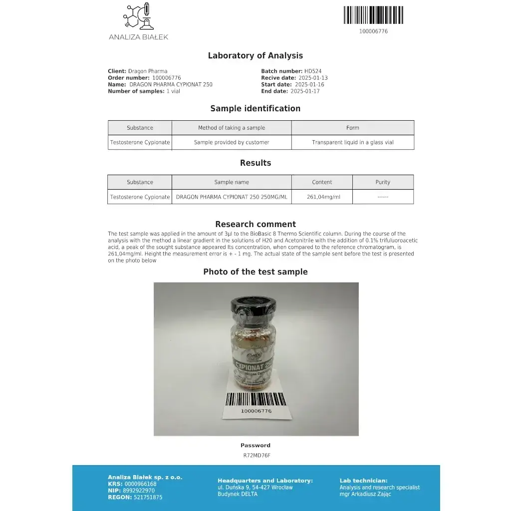 Cypionat 250 mg - Testosterone Cypionate by Dragon Pharma, Europe Cypionat 250 mg - Testosterone Cypionate by Dragon Pharma, Europe