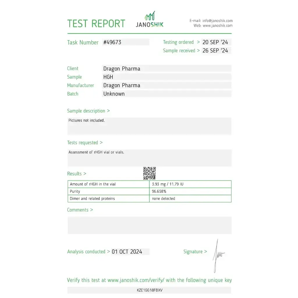 Dragontropin HGH 100 IU - Human Growth Hormone by Dragon Pharma, Europe Dragontropin HGH 100 IU - Human Growth Hormone by Dragon Pharma, Europe