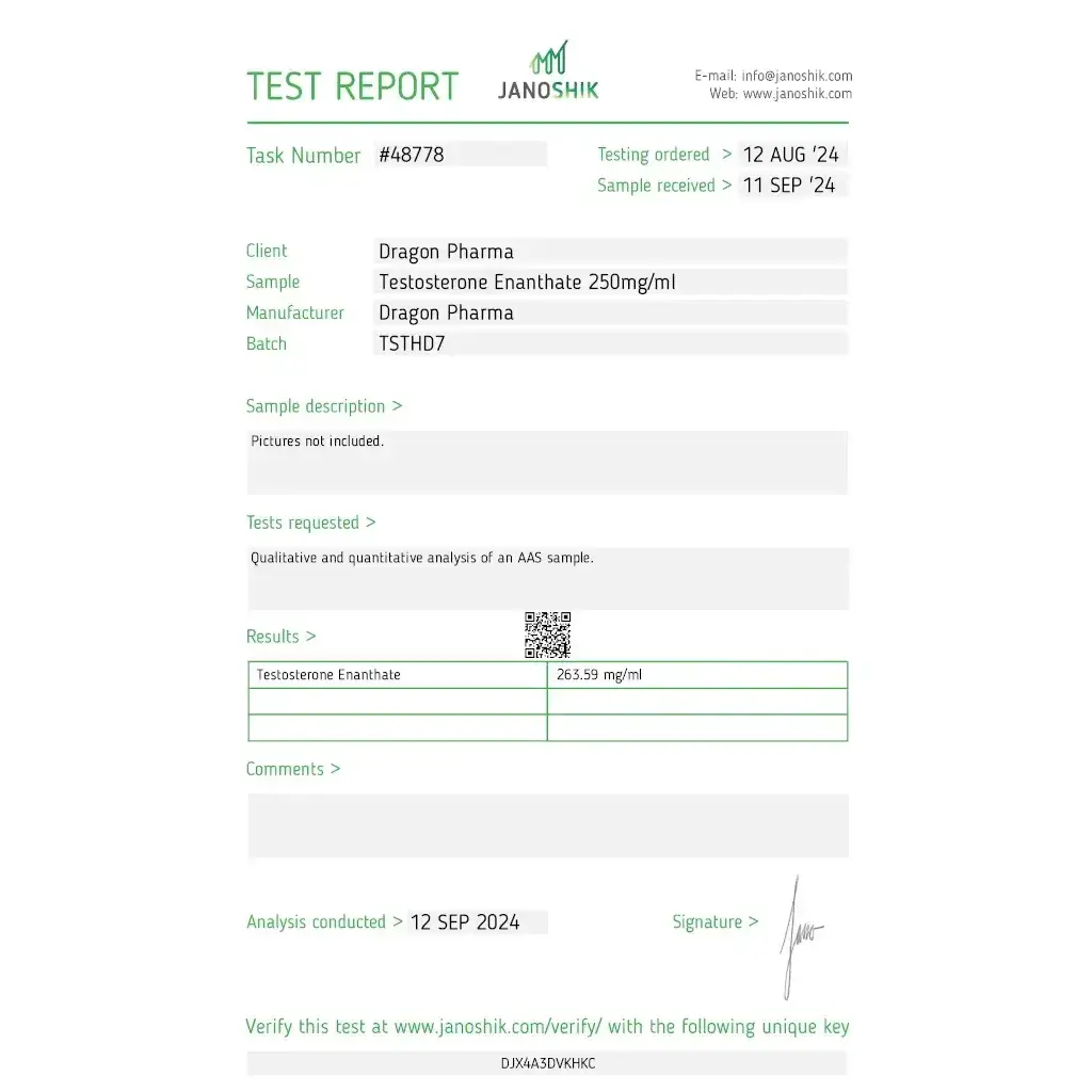 Enantat 250 mg - Testosterone Enanthate by Dragon Pharma, Europe Enantat 250 mg - Testosterone Enanthate by Dragon Pharma, Europe