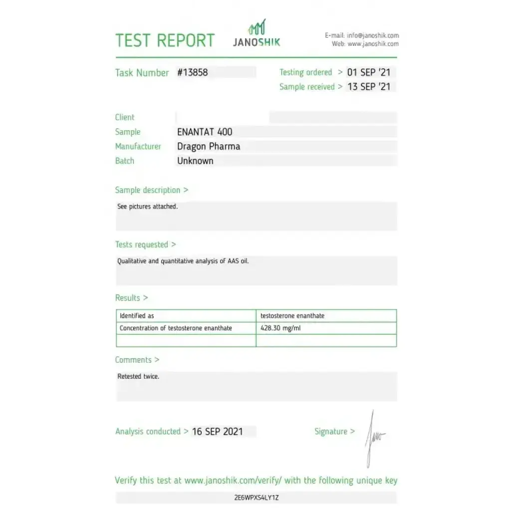 Enantat 400 mg - Testosterone Enanthate by Dragon Pharma, Europe Enantat 400 mg - Testosterone Enanthate by Dragon Pharma, Europe