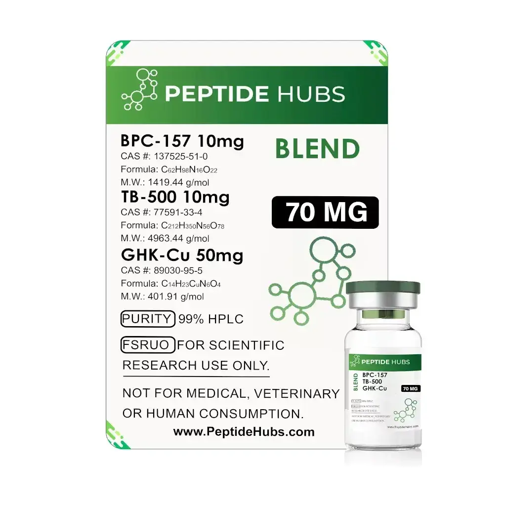 Glow Blend 70 mg - BPC 157 10mg,TB 500 10mg,GHK-Cu 50mg by Peptide Hubs