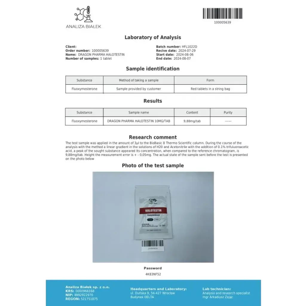 Halotestin - Fluoxymesterone by Dragon Pharma, Europe Halotestin - Fluoxymesterone by Dragon Pharma, Europe