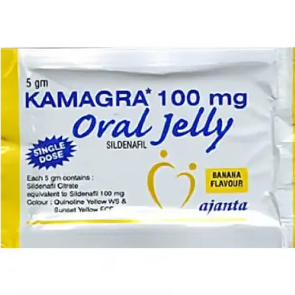 Kamagra Oral Jelly - Banana - by Ajanta Pharma, India Kamagra Oral Jelly - Banana - by Ajanta Pharma, India