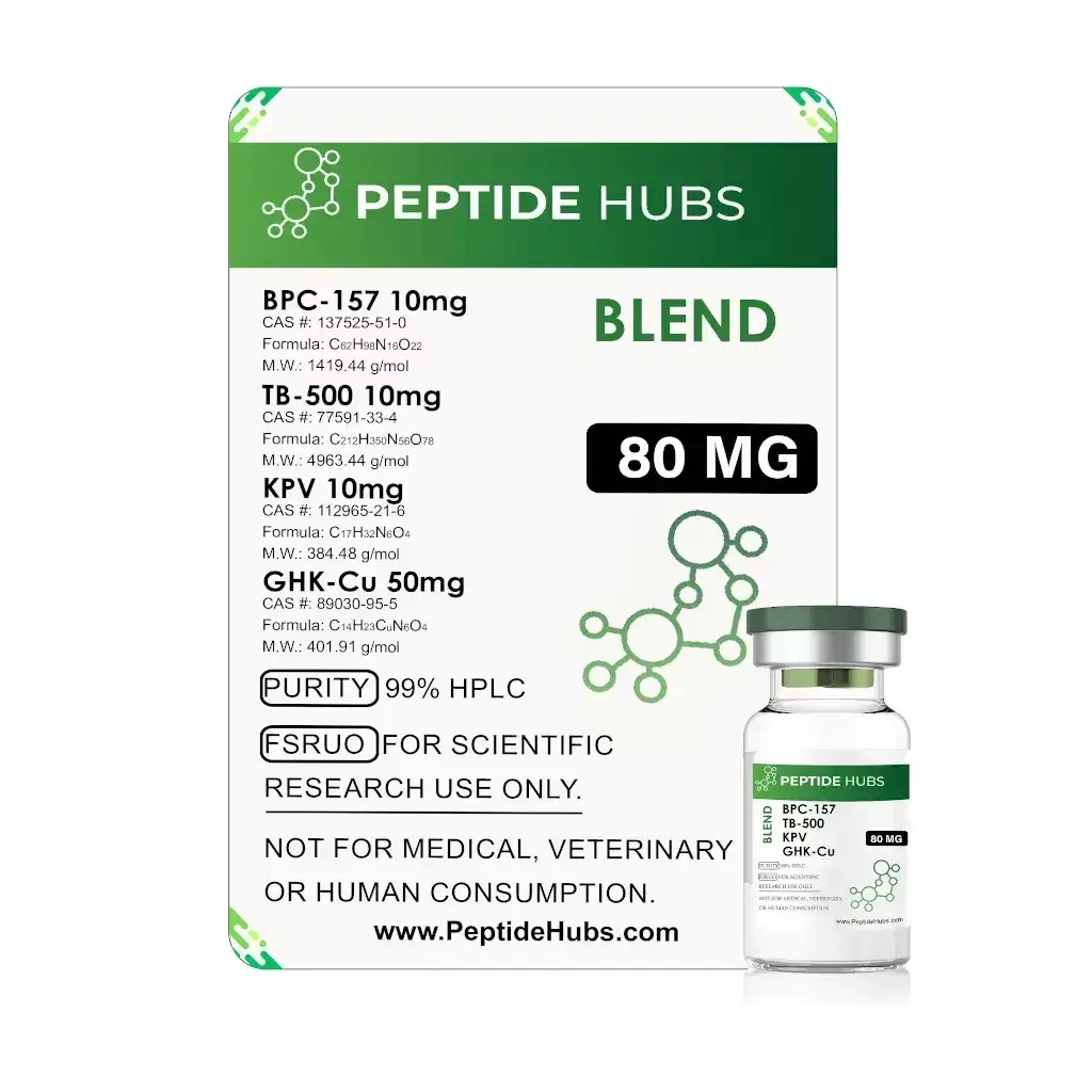 Klow Blend 80 mg - BPC 157 10mg,TB 500 10mg,KPV 10mg,GHK-Cu 50mg by Peptide Hubs