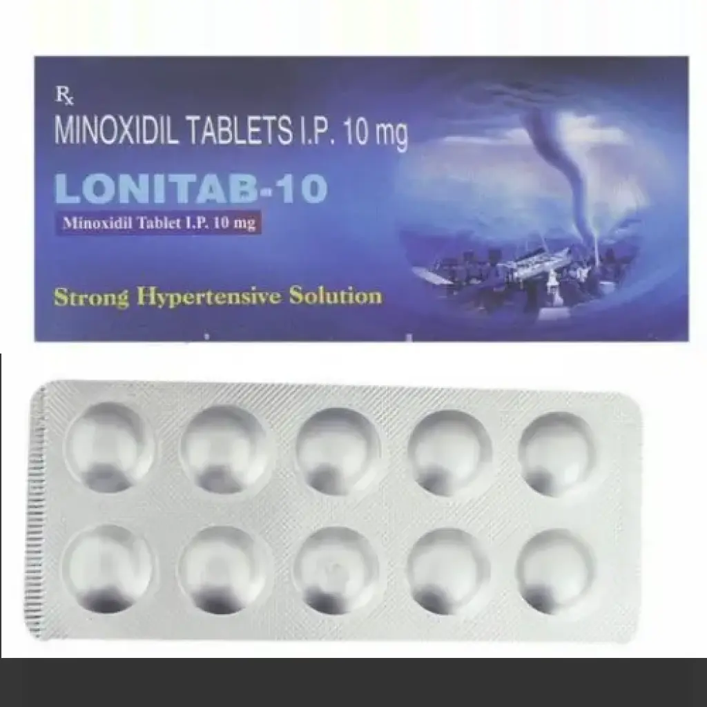 Lonitab 10 mg - Minoxidil by Intas Pharmaceuticals Ltd. Lonitab 10 mg - Minoxidil by Intas Pharmaceuticals Ltd.