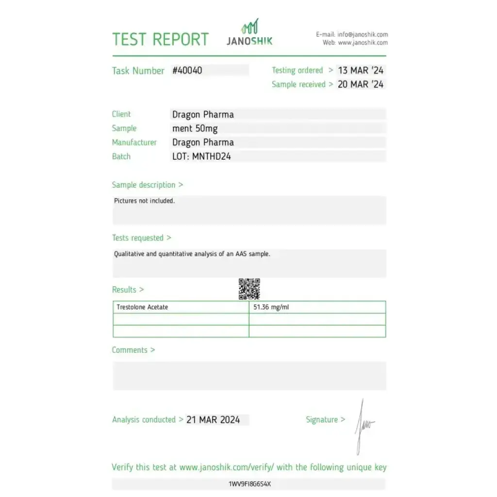 Ment 50 mg - Trestolone Acetate by Dragon Pharma, Europe Ment 50 mg - Trestolone Acetate by Dragon Pharma, Europe