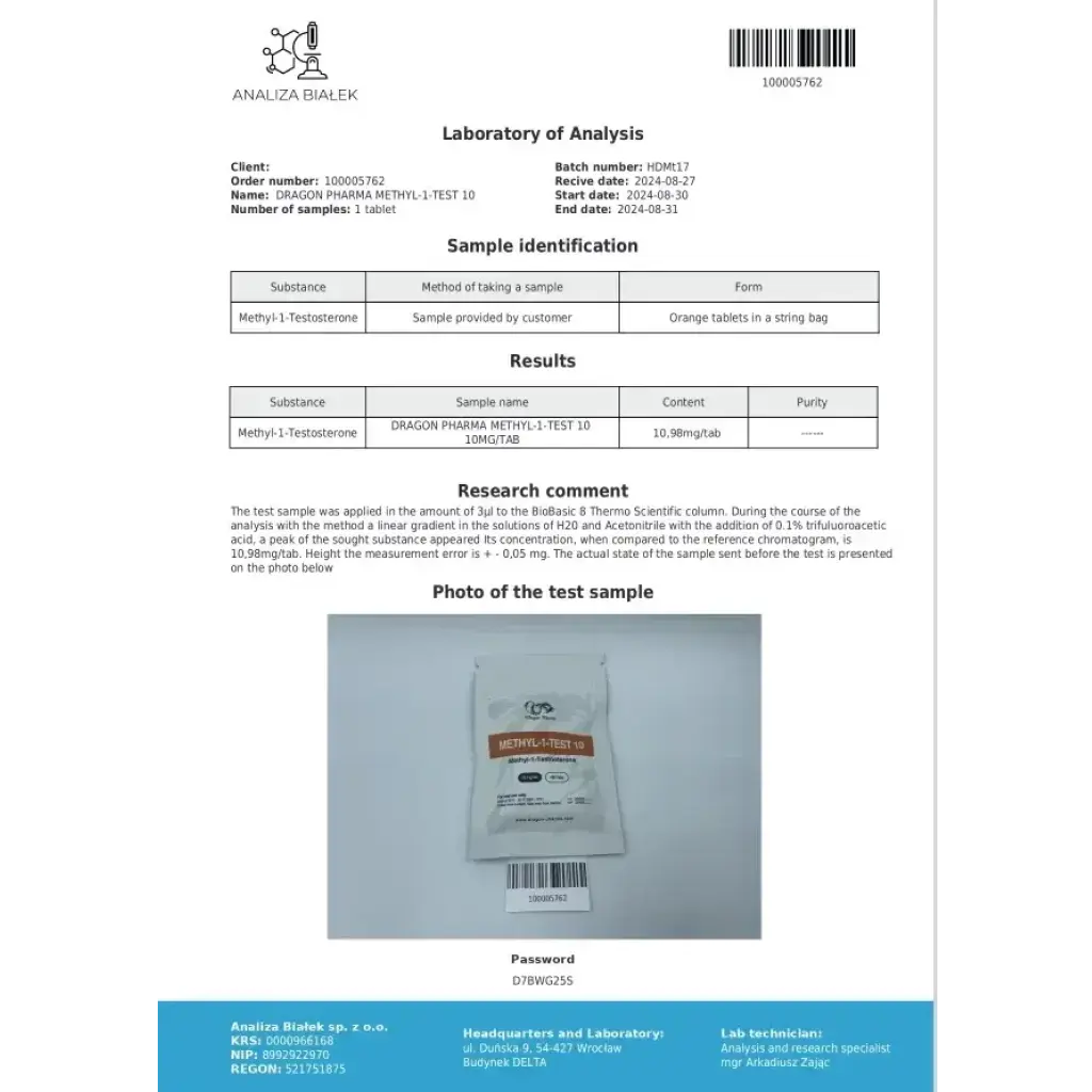 Methyl-1-Test 10 mg - Methyl-1-Testosterone by Dragon Pharma, Europe Methyl-1-Test 10 mg - Methyl-1-Testosterone by Dragon Pharma, Europe