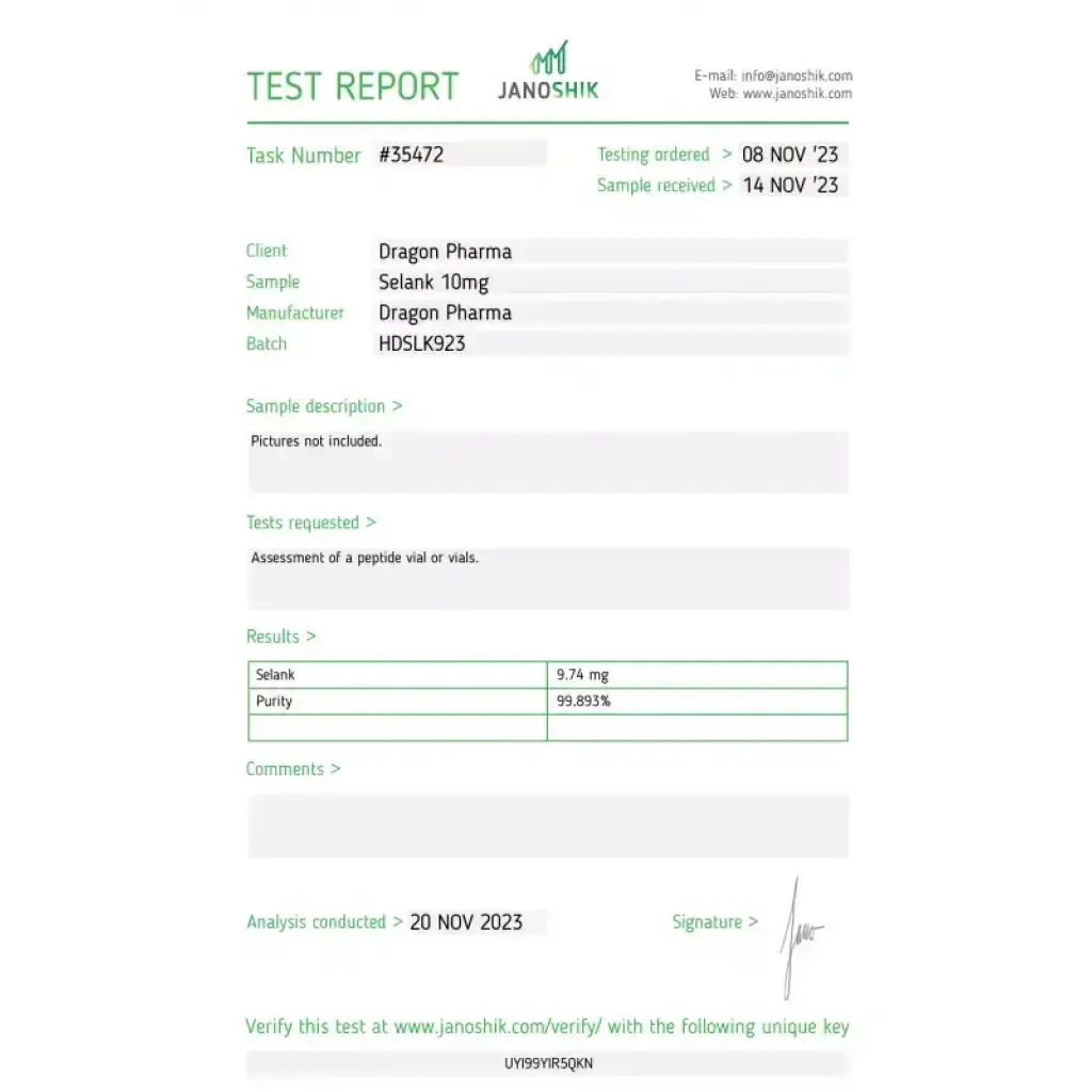 Selank 10 mg - Selank by Dragon Pharma, Europe Selank 10 mg - Selank by Dragon Pharma, Europe