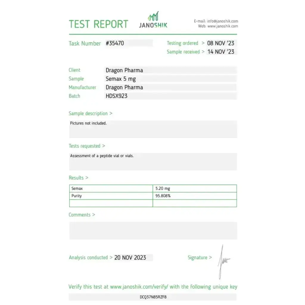 Semax 5 mg - Semax by Dragon Pharma, Europe Semax 5 mg - Semax by Dragon Pharma, Europe
