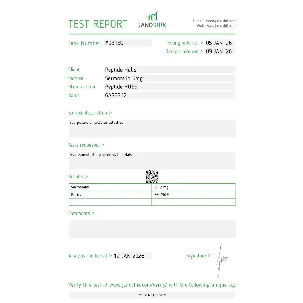 Sermorelin 5 mg - Sermorelin by Peptide Hubs
