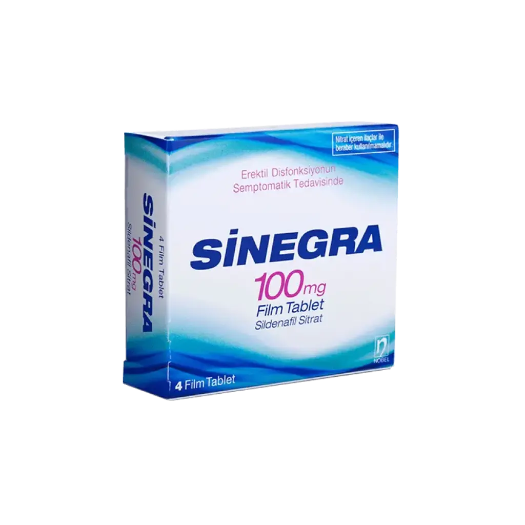 Sinegra 100 mg - Sildenafil Citrate by Nobel Ilac Sanayii, Turkey