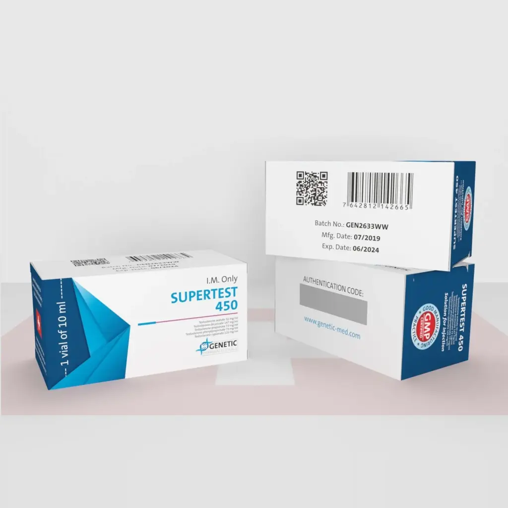 Supertest 450 - Testosterone Acetate,Testosterone Decanoate,Testosterone Propionate,Testosterone Phenylpropionate,Testosterone Cypionate by Genetic Pharmaceuticals Supertest 450 - Testosterone Acetate,Testosterone Decanoate,Testosterone Propionate,Testosterone Phenylpropionate,Testosterone Cypionate by Genetic Pharmaceuticals