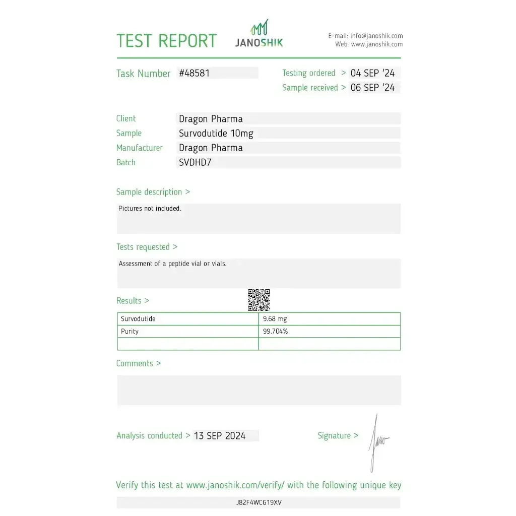 Survodutide 10 mg - Survodutide by Dragon Pharma, Europe Survodutide 10 mg - Survodutide by Dragon Pharma, Europe