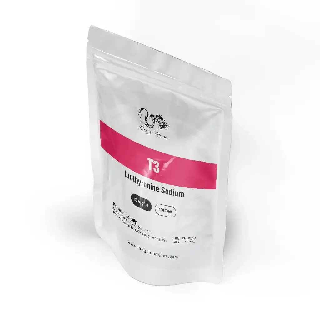 T3 25 mcg - Liothyronine Sodium by Dragon Pharma, Europe T3 25 mcg - Liothyronine Sodium by Dragon Pharma, Europe