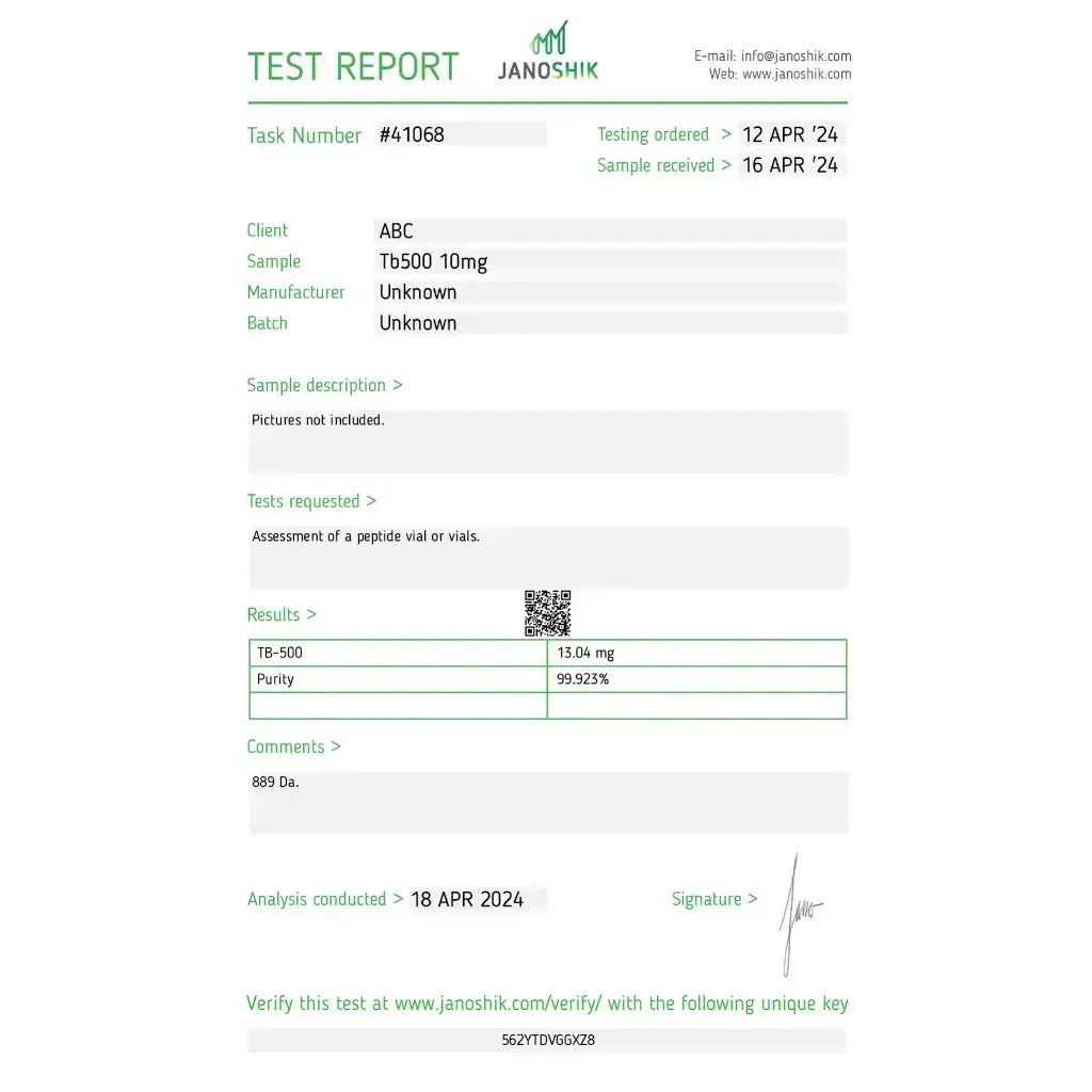 TB 500 10 mg - Thymosin Beta 4 by Stealth Labs TB 500 10 mg - Thymosin Beta 4 by Stealth Labs