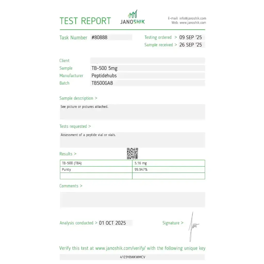TB 500 5 mg - Thymosin Beta 4 by Peptide Hubs TB 500 5 mg - Thymosin Beta 4 by Peptide Hubs