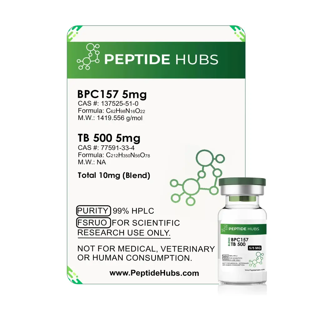TB 500/BPC 157 10 mg - Thymosin Beta 4,Body Protective Compound 157 by Peptide Hubs TB 500/BPC 157 10 mg - Thymosin Beta 4,Body Protective Compound 157 by Peptide Hubs