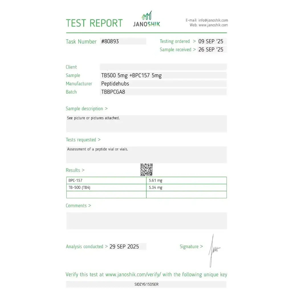 TB 500/BPC 157 10 mg - Thymosin Beta 4,Body Protective Compound 157 by Peptide Hubs