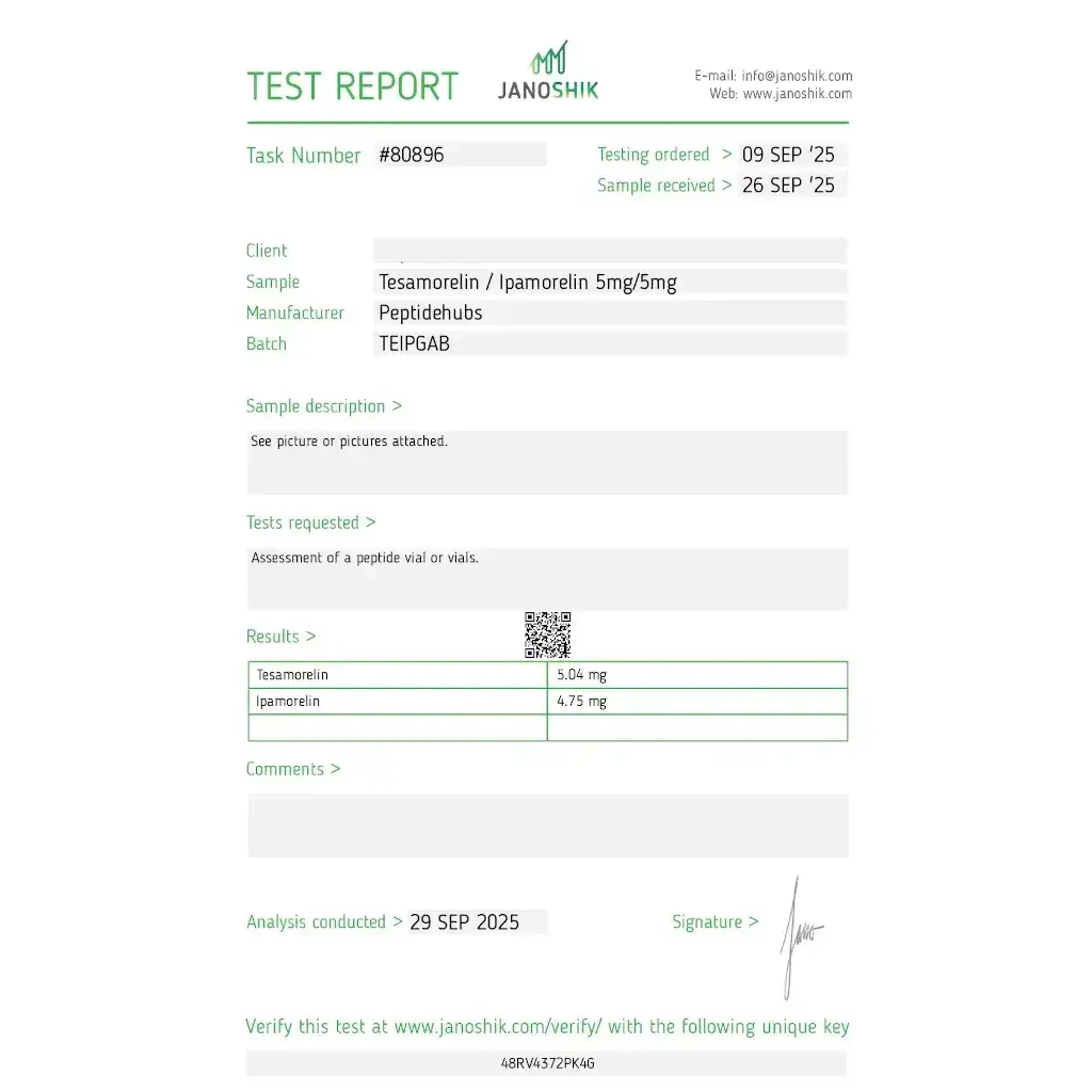Tesamorelin/Ipamorelin 10 mg - Tesamorelin + Ipamorelin by Peptide Hubs Tesamorelin/Ipamorelin 10 mg - Tesamorelin + Ipamorelin by Peptide Hubs