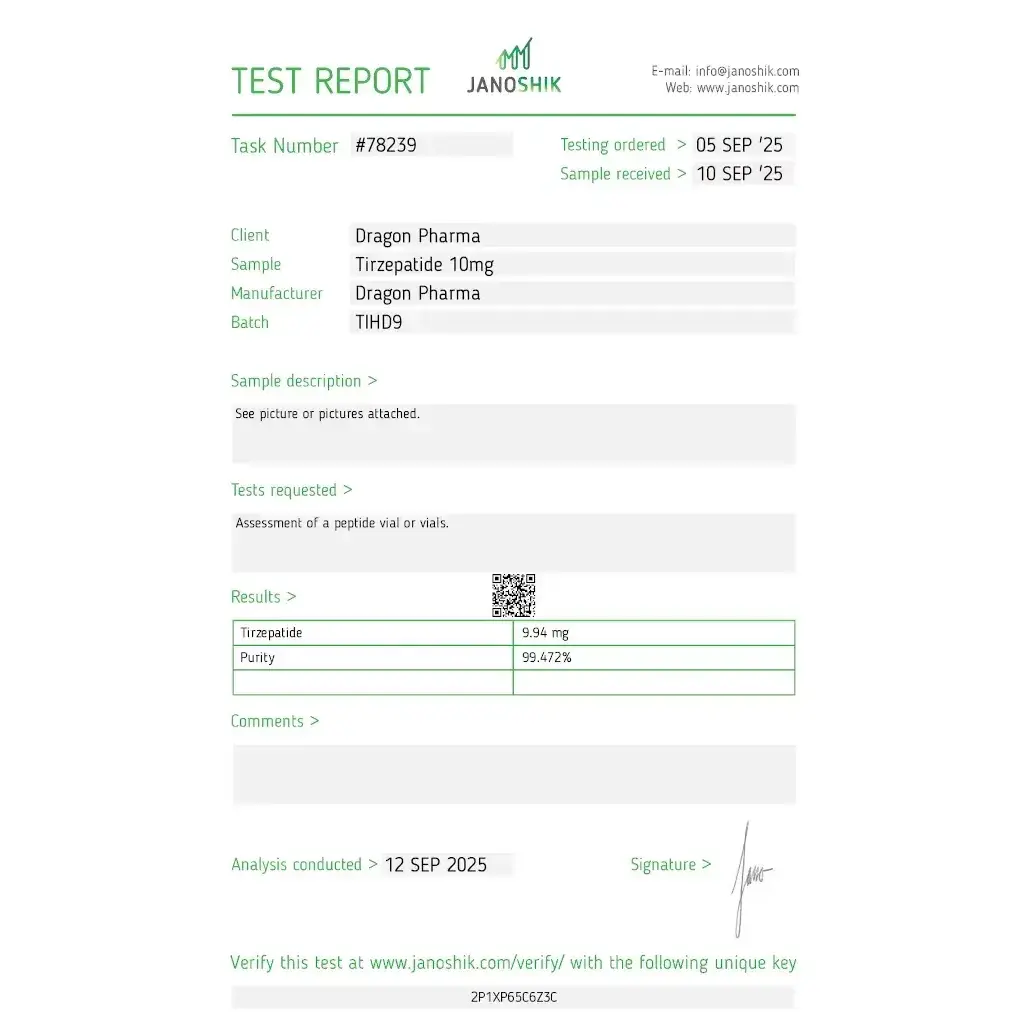 Tirze-Pep 10 mg - Tirzepatide by Dragon Pharma, Europe Tirze-Pep 10 mg - Tirzepatide by Dragon Pharma, Europe