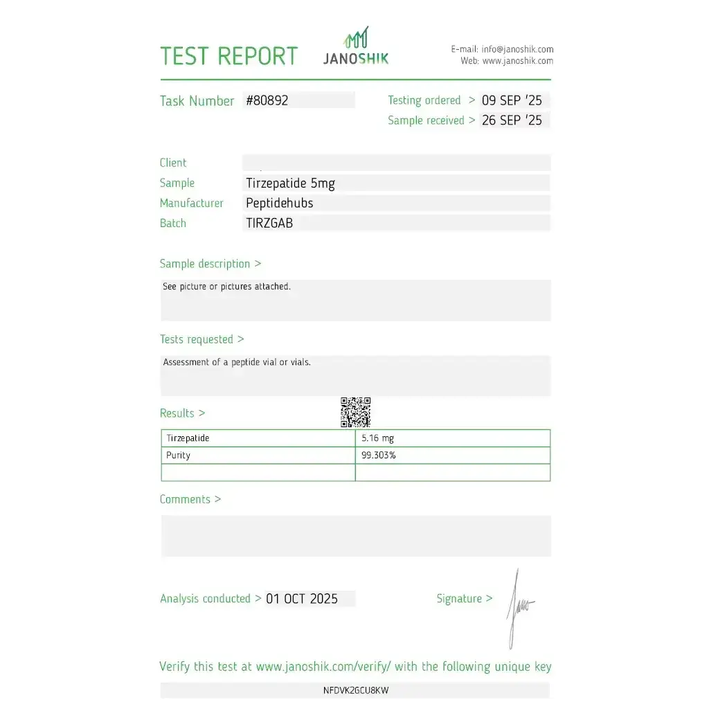 Tirzep 5 mg - Tirzepatide by Peptide Hubs
