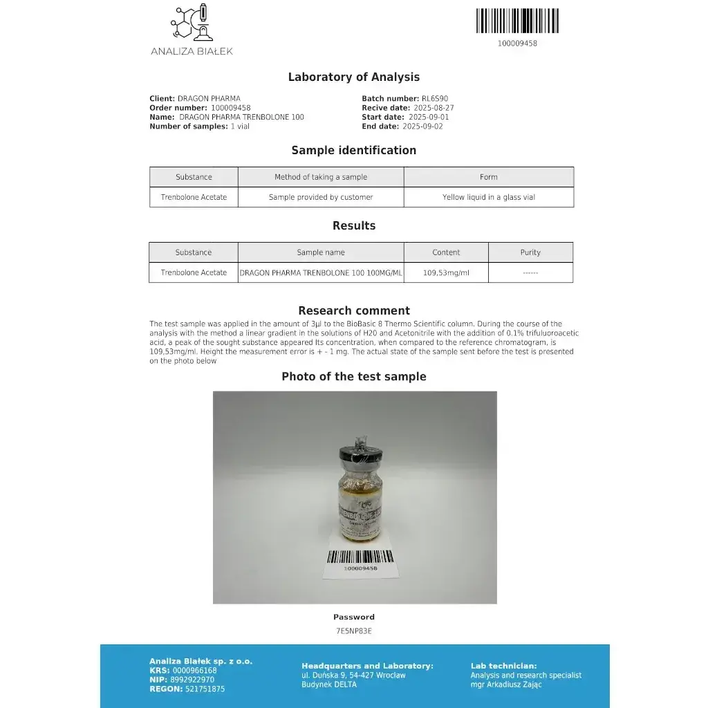 Trenbolone 100 mg - Trenbolone Acetate by Dragon Pharma, Europe Trenbolone 100 mg - Trenbolone Acetate by Dragon Pharma, Europe