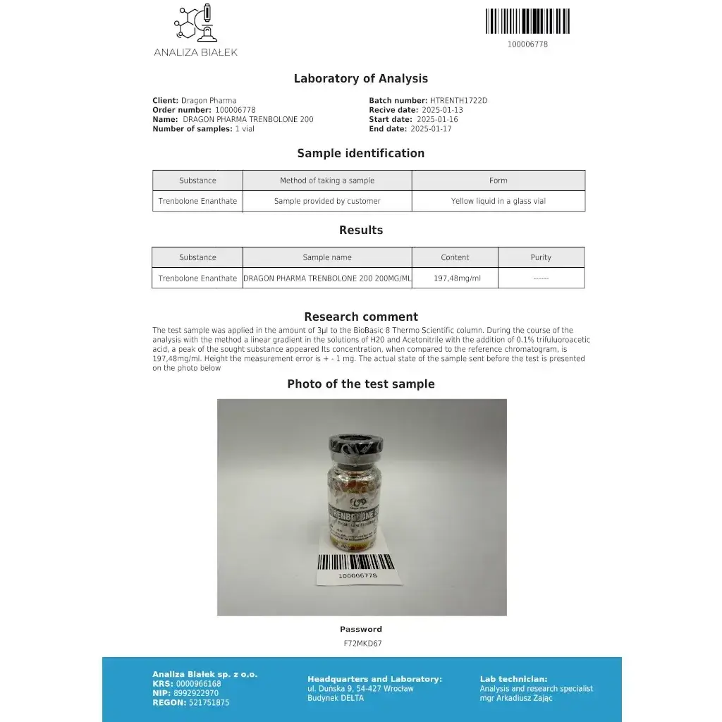 Trenbolone 200 mg - Trenbolone Enanthate by Dragon Pharma, Europe Trenbolone 200 mg - Trenbolone Enanthate by Dragon Pharma, Europe
