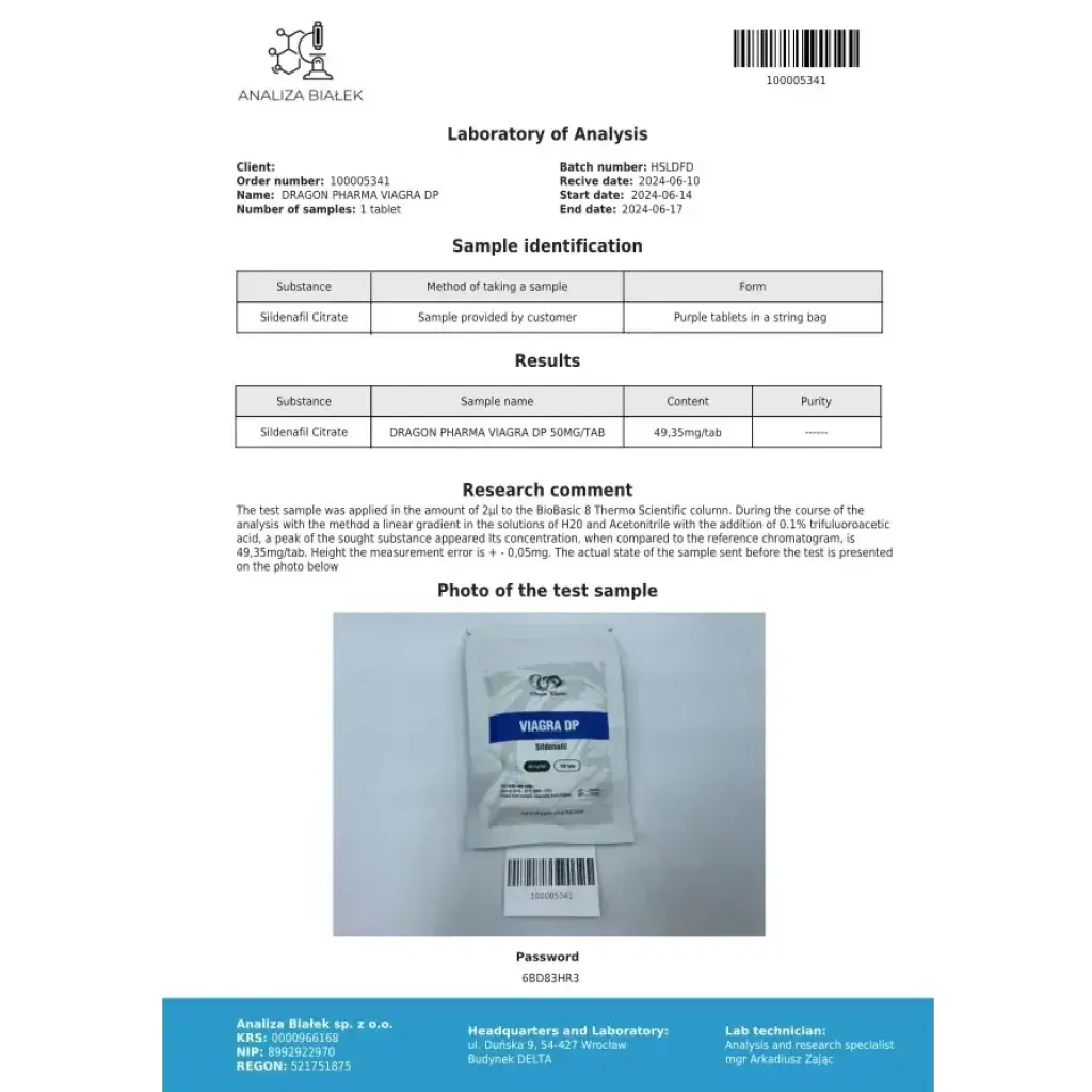 Viagra 50 mg - Sildenafil by Dragon Pharma, Europe Viagra 50 mg - Sildenafil by Dragon Pharma, Europe